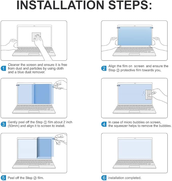 FILMEXT 2 Pack 13.3 inch Laptop Screen Protectors Eye Protection Anti Glare Anti Blue Light Screen Protector Compatible with major brands (Asus, Acer, HP, Dell, Toshiba, Lenovo 13.3"(16:9) Laptop