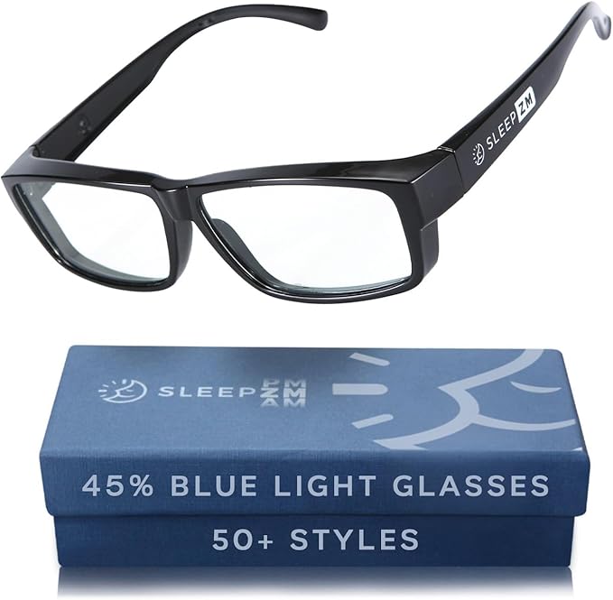 100% Blue Light Blocking Glasses - Women + Men - Better Sleep - Anti Eye Strain Protection - Computer Screens Gaming