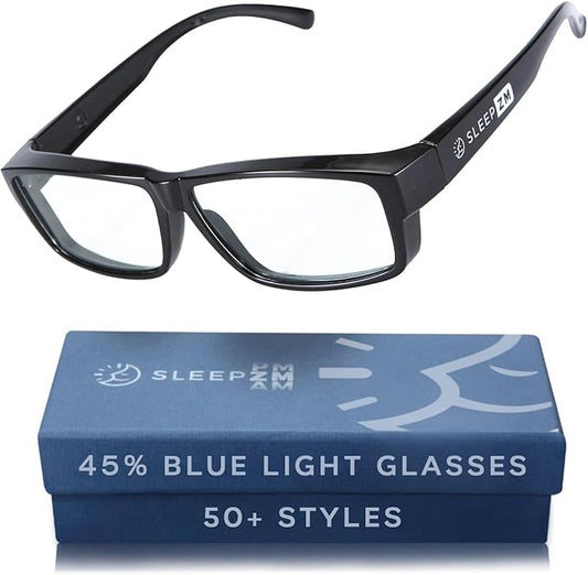 100% Blue Light Blocking Glasses - Women + Men - Better Sleep - Anti Eye Strain Protection - Computer Screens Gaming