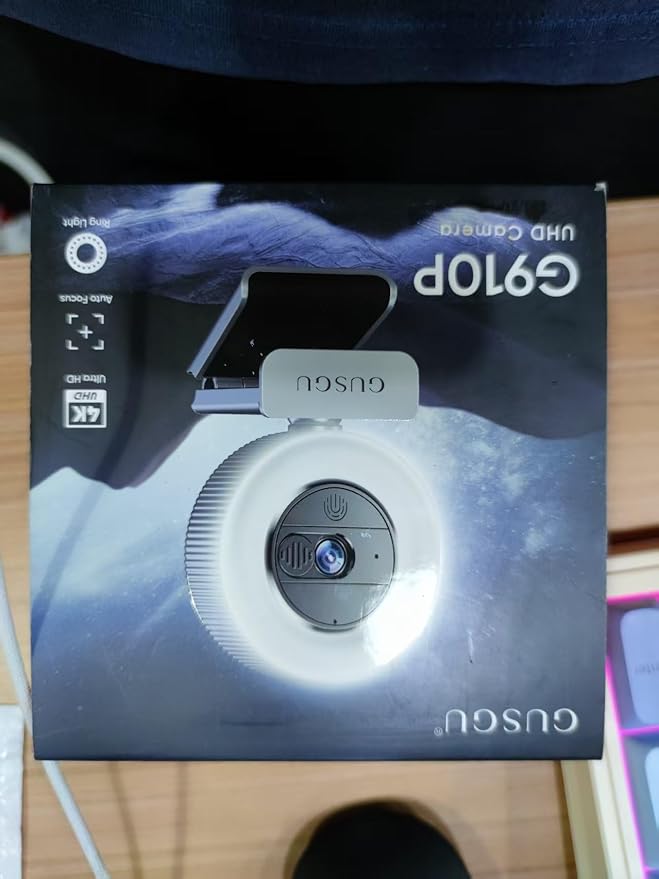 GUSGU G910 2K Quad HD Webcam for PC, with Microphone & Light & Privacy Cover, Web Camera for Desktop Computer/Laptop/MacBook, USB Streaming Camera