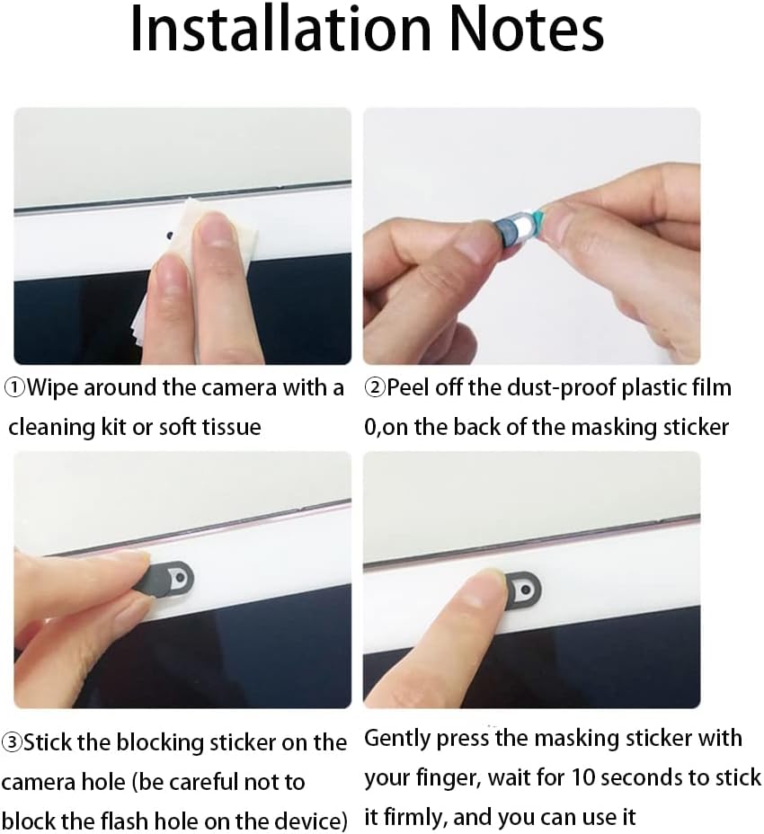 3PCS Phone Camera Cover, 0.02 Inch Laptop Webcam Cover Slide Cover, Webcam Privacy Cover, Keep Your Privacy Safe (Panda is Sleeping - Black)