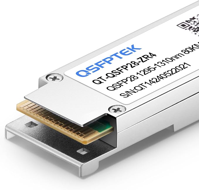 QSFPTEK 100GBASE-ZR4 QSFP28 Module, 100gbe Computer Networking Transceiver, 100Gigabit Mini GBIC Optical Quad Small Form-Factor Pluggable LC, 1310nm 80 km, SMF Compatible for Cisco QSFP-100G-ZR4-S