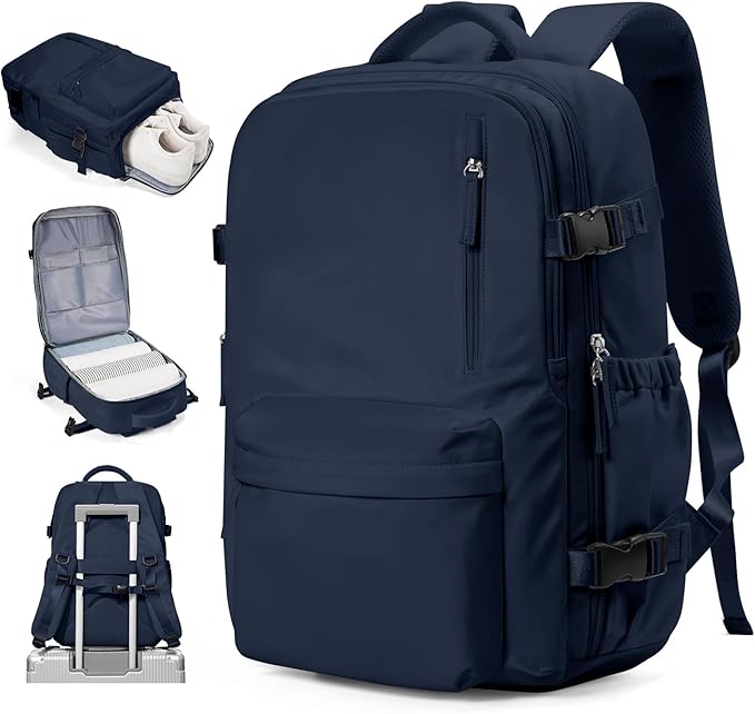 VECAVE Carry On Backpack for Women, Airline Approved Large Travel Backpack Flight Approved, Waterproof 14 Inch Laptop Backpack Business Work Backpacks Bag Men Mochila De Viaje Blue.