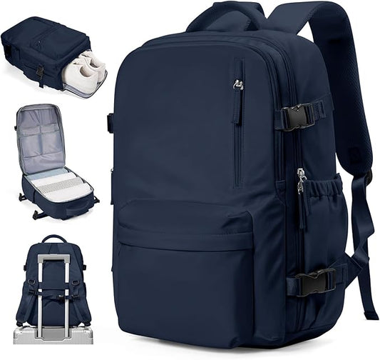 VECAVE Carry On Backpack for Women, Airline Approved Large Travel Backpack Flight Approved, Waterproof 14 Inch Laptop Backpack Business Work Backpacks Bag Men Mochila De Viaje Blue.