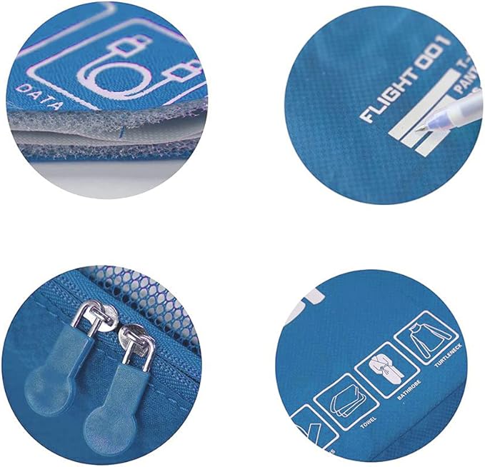 Packing Cubes Set Travel Luggage Organizers Suitcase Lightweight Accessories (Sky Blue)