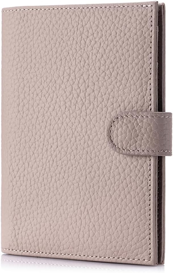 RFID Blocking Passport Holder for Travel Women – Leather Passport Holder with Card Slots, Coin Wallet & SIM Slot – Slim Genuine Leather Travel Organizer – Mauve Pink