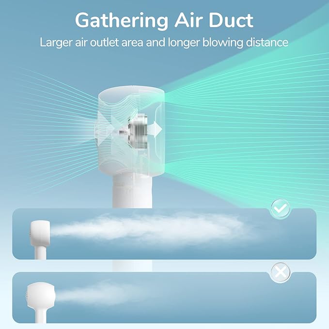 JISULIFE Mini Portable Fan-Bladeless Safe Design, Powerful Turbo Handheld Fan with 3 Speeds, USB Rechargeable, Small Pocket Design for Travel/Lash, Gifts For Girls/Women