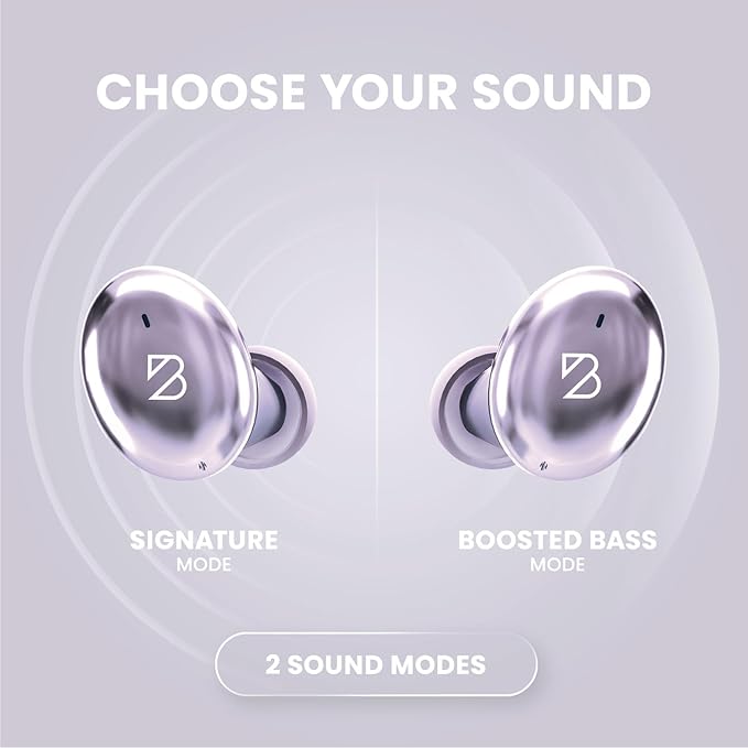 Back Bay Audio Tempo 30 Wireless Earbuds for Small Ears - Award-Winning Sound, Sweatproof Bluetooth Earbuds, Comfortable Ear Buds for Women, Purple Earphones Small Ear Canals, Long Battery Headphones