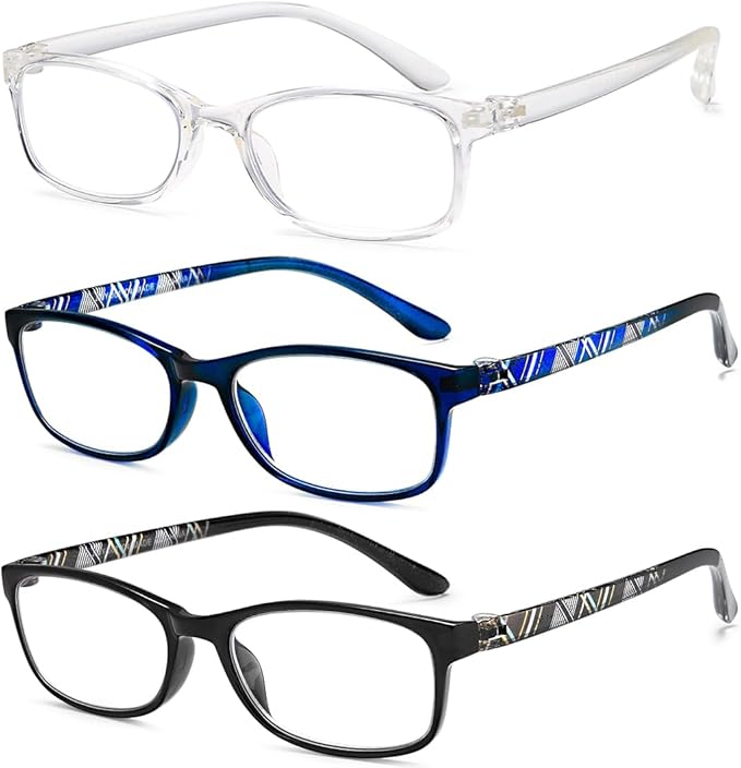 EYEURL Reading Glasses for Women-Blue Light Blocking For Men Women-3 Pack Computer Readers 2.75 Spring Hinge Anti UV Ray/Eye Strain/Glare Eyeglasses