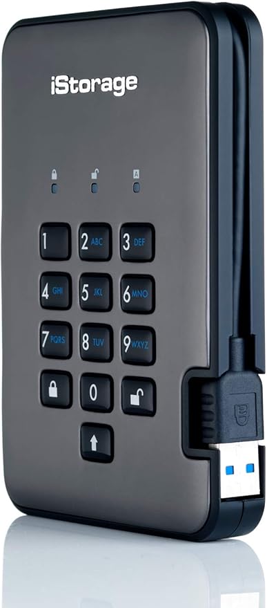 iStorage diskAshur PRO2 SSD 16TB |Secure Solid State Drive | FIPS Level 3 certified | Password protected | Dust/Water-Resistant | Hardware encryption