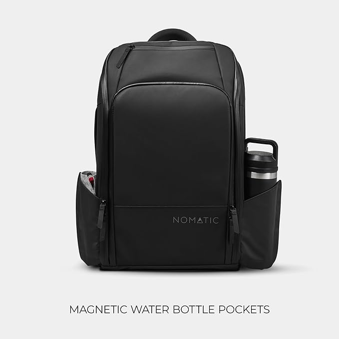 NOMATIC Travel Pack - 20L Water Resistant Laptop Bag - TSA-Ready Expandable Black Backpack