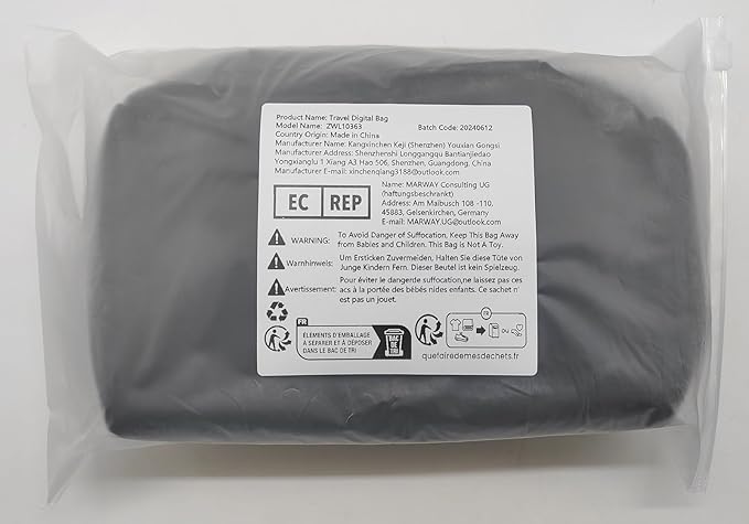 Kaxich Travel Electronics Organizer, Electronics Accessories Bag Portable Cable Organizer Case Waterproof Universal for Adapters Memory Cards, USB Cables (Black)