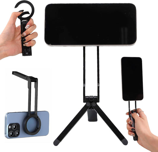 Portable Phone Holder Mini Tripod for Magnetic Tripod with Strong Magnet, 5 in 1 Portable Pocket Size, Tripods with 180° Rotation for Content Creation, Streaming, Photography
