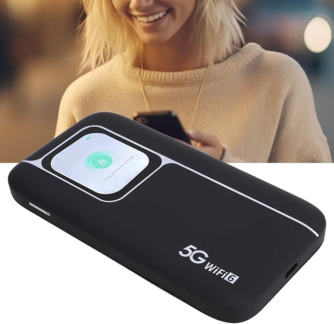5G Modem Wire Less Router, 5G Portable WiFi6 Mobile Hotspot, Portable Wi - Fi Device for Travel, Ultra High Speed Mobile Hotspot Device with SIM Slot, Support 16 Devices, 7100mAh