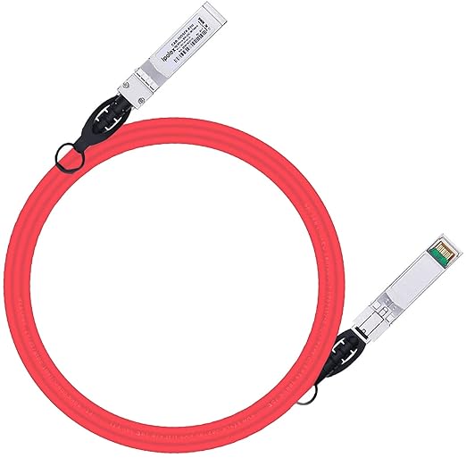 ipolex Colored 10G SFP+ Twinax Cable, Direct Attach Copper(DAC) Passive Cable, 3m (9.84ft) in Red, for Cisco SFP-H10GB-CU3M, Meraki, Ubiquit, Mikrotik, Intel, Fortinet, Netgear and More