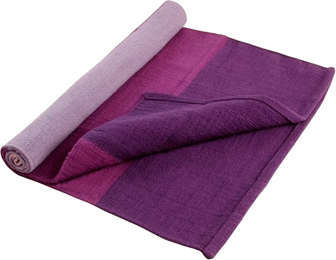 Hugger Mugger Cotton Yoga Rug - Absorbent, Grippy Tight Weave, Ashtanga and Hot Yoga Rug, Helps with Slippery Hands and Feet