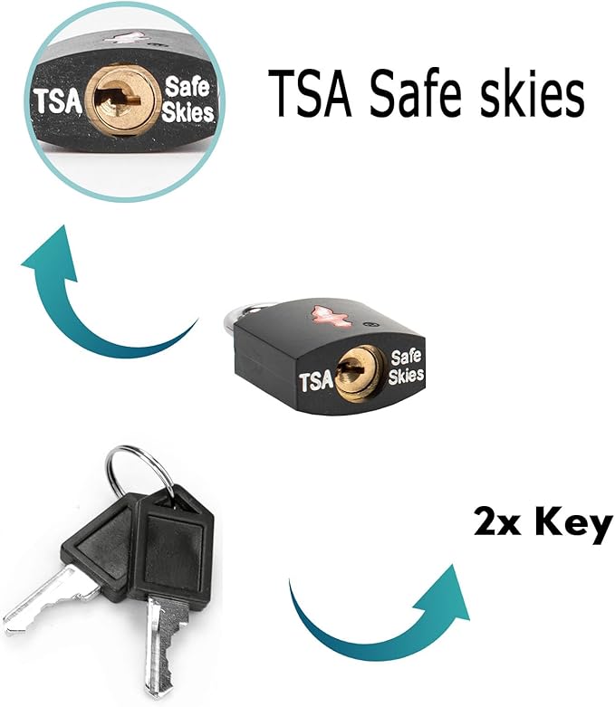 12 Pack TSA Travel Lock,TSA Luggage Lock for Suitcases, Gun Cases & Travel Bags - Solid Brass Security Lock with Color Shell (12 Colors: Black/Juice)