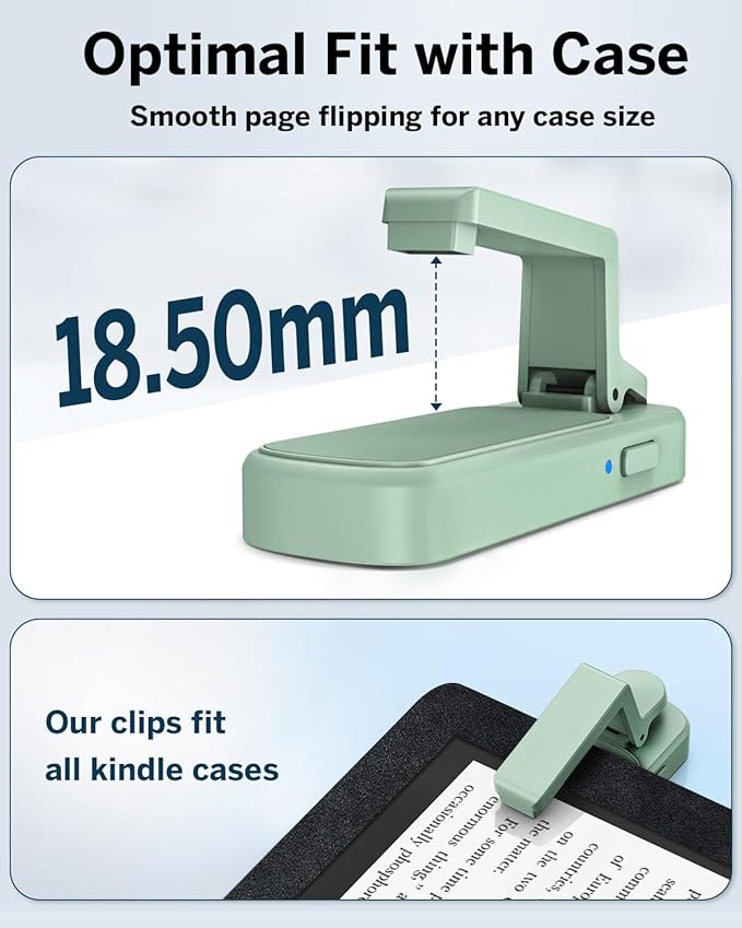 [Case-Friendly] Remote Control Page Turner Ring for Kindle Paperwhite Oasis Scribe Kobo eReaders, Camera Camcorder Remote Controls, Page Turner Clicker for iPhone ipad Tablets with Storage Bag Green