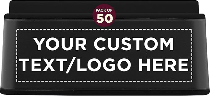DISCOUNT PROMOS Custom Light Up Logo Phone Stands Set of 50, Personalized Bulk Pack - Essential Smartphone Accessory, Perfect for Office and Home - Black