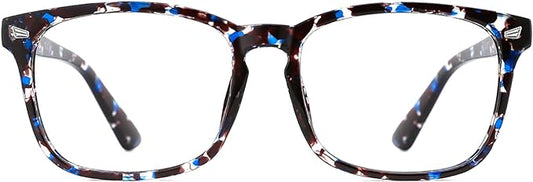 TIJN Blue Light Blocking Glasses for Women Men Clear Frame Square Nerd Eyeglasses Anti Blue Ray Computer Screen Glasses