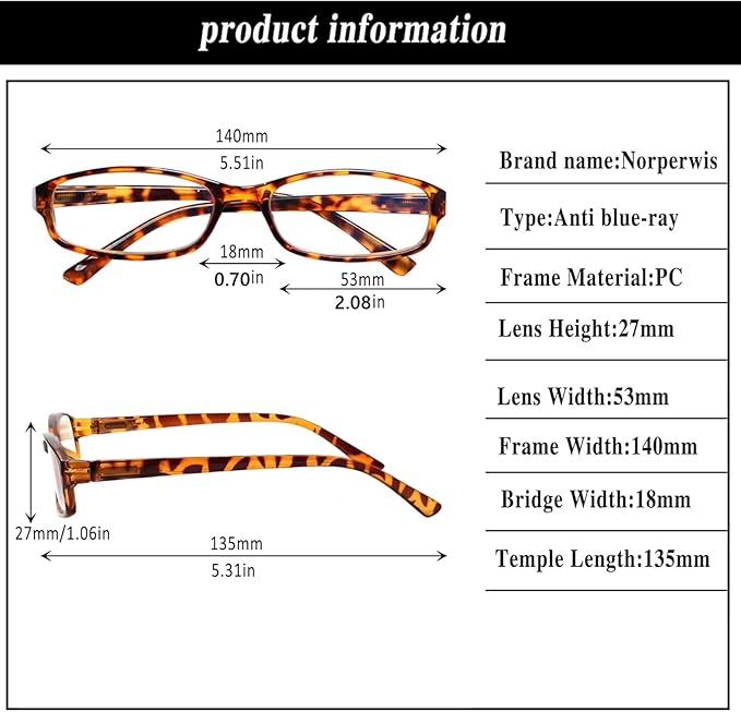 NORPERWIS 6 Pack Ladies Reading Glasses for Women Blue Light Blocking Spring Hinge Fashion Eyeglasses Readers for Women (Mix Color -4, 4.00, multiplier_x)