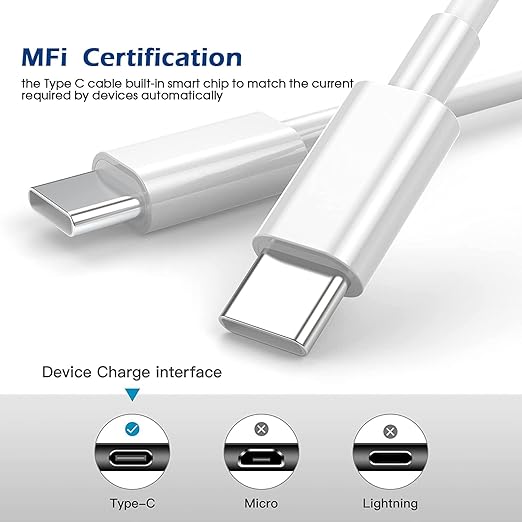 Fast Charging for iPhone 16/16e,Apple Charger Fast Charging,2Pack 20W USB C Charger Block with Extra Long 10FT USB C to Type C Charger Cable Cord for iPhone 16/16e/16Pro/16ProMax/15/iPad Pro/Air/Mini