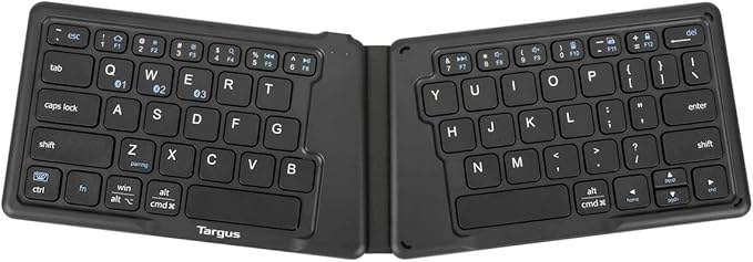 Targus Ergonomic Foldable Bluetooth Antimicrobial Keyboard, Black (AKF003US)