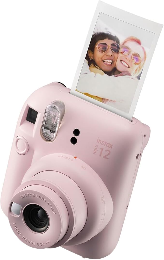 Fujifilm Instax Mini 12 Instant Camera Blossom Pink Bundle with Fuji Instax Mini Film Value Pack (20 Sheets) + Protective Carrying Case + Photo Album + Microfiber Cleaning Cloth