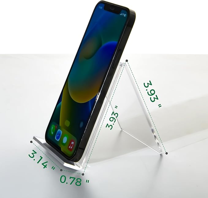 Cell Phone Stand, Desk Accessories - Clear Office Cell Phone Holder, Acrylic Phone Stand, Desktop, Acrylic Office Desk Accessories, Office Decor, Suitable for iPhone 17 Pro Max, 4-8'' Phone