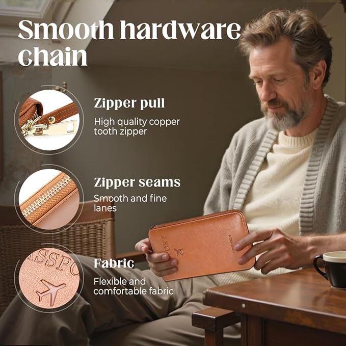 RFID Passport Holder for Wallet,RFID Blocking Document Organizer Clutch Bag, Credit Cards Case Cover Travel Wallet (Pink)