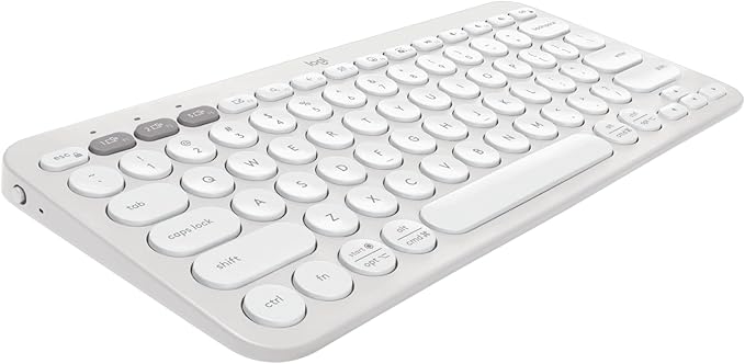 Logitech Pebble Keys 2 K380s, Multi-Device Bluetooth Wireless Keyboard with Customizable Shortcuts, Slim and Portable, Easy-Switch for Windows, macOS, iPadOS, Android, Chrome OS - Tonal White
