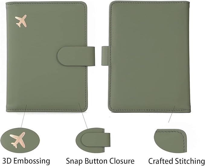 Melsbrinna Premium Leather Passport Holder Covers Case, Waterproof Rfid Blocking Travel Wallet Passport Holder with Pen Holder, Cute Passport Book for Women/Men