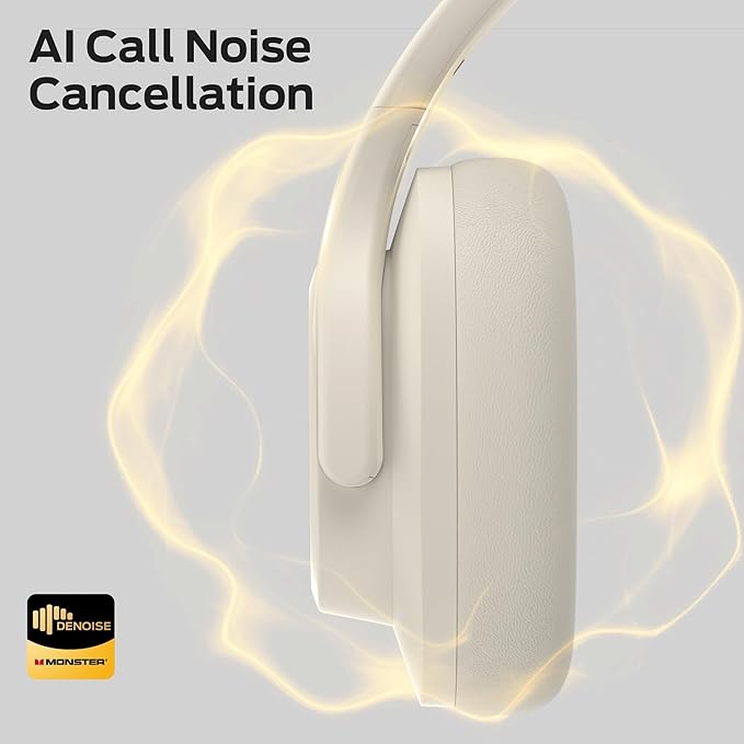 Monster Mission 200 Bluetooth Headphones, Wireless Headphones with 3 EQ Modes, Low Latency HiFi Stereo Foldable Lightweight Headset, 60H Playtime,Deep Bass for Home Office Cellphone PC Ect