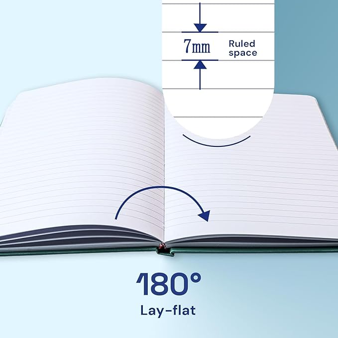 A5 Lined Journal Notebook, 7mm College Ruled Notepad, Journaling for Writing, Work, School, Travel and Note Taking, Hardcover 160 Pages (80 Sheets) 5.79 x 8.3 inches (3 Pack Blue)
