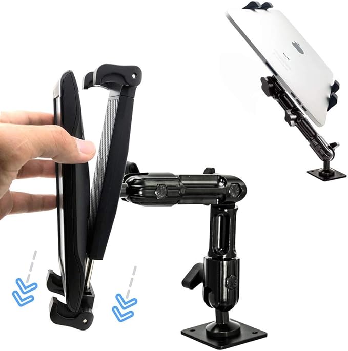 ChargerCity Universal ELD Drill Base Industrial Alloy Heavy Duty Metal Mount Holder for All Tablets and Smartphones Device Pro (All Generations)