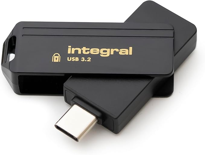 Integral Secure 360-C 16GB Software Encrypted USB Flash Drive - USB-C Connector - 256-bit AES encryption - Compatible with Mac, MacBook, PC, Laptop