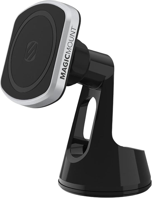 Scosche MP2WD-XTSP MagicMount Pro2 Magnetic Car Phone Holder - Ultimate Magnetic Car Mount for Windshield or Dashboard with Suction Cup - Compatible with MagSafe, iPhones, Galaxy, Pixel & Smartphones