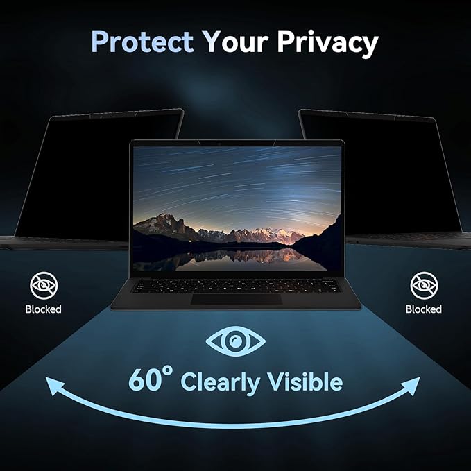 Mamol Magnetic Laptop Privacy Screen 13.3 inch ,16:9 Aspect Removable Anti Glare Protector Blue Light Privacy Screen Filter,Filter Shield Compatible with HP/Dell/Acer/Asus/Samsung/Lenovo/Thinkpad Envy