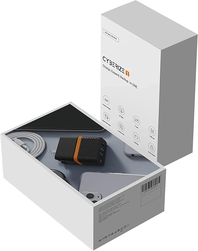 65W GaN USB C Hub Charger, 4-in-1 Multiport Adapter with USB-C PD 3.0, 2 USB 3.2 Ports, 4K HDMI Output for MacBook, iPad, iPhone, Samsung&Steam Deck