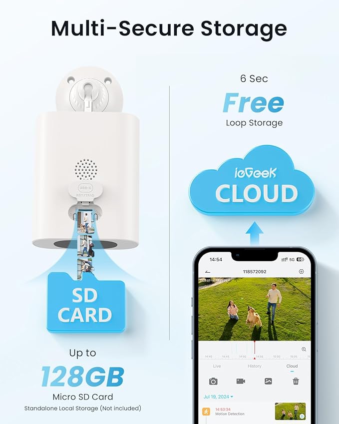 ieGeek Solar Camera Outdoor Wireless, 2K WiFi Battery Powered Cameras System for Home Security with Embedded Solar Panel, AI Motion Detection, Smart Spotlight & Alarm, Color Night Vision,No Hub Needed