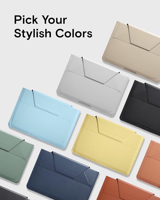 MOFT Laptop Carry Sleeve, 2-in-1 Laptop Bag & Stand for 15"-16" MacBook Air/Pro & Dell/HP/Lenovo/Asus, Stylish Slim Computer Sleeve Bag with Expandable Storage for Computer Accessories, Sienna Brown