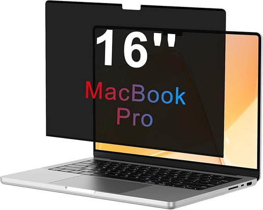 OMOTON Magnetic Privacy Screen for MacBook Pro 16 Inch (2021-2024, M1-M4, Pro, Max), Anti-Spy Filter, Matte Anti Glare Blue Light Protector, Easy Install & Remove