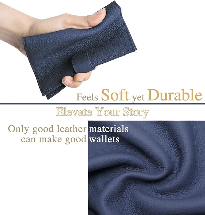 RFID Blocking Passport Holder for Travel Women – Genuine Leather Travel Wallet with 1 Passport Slot & 3 Card Slots, Coin Pocket & SIM Slot – Slim Travel Organizer (Sapphire Blue)