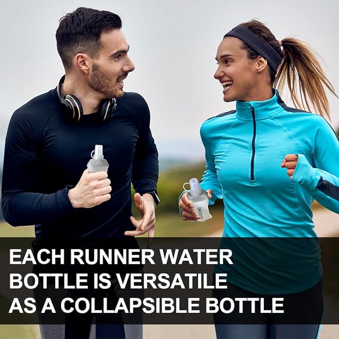 INOXTO Soft Flask,Collapsible Soft Water Bottles for Hydration Vests and Running Packs, Soft Flask Running Bottles for Hiking Cycling(250/500 ml) (2 PCS SMALL)