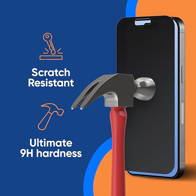 Ocushield Privacy Screen Protector for iPhone – Anti-Spy Tempered Glass, Blue Light Filter, 95% Transparency, Bubble-Free Install, Scratch-Resistant, Case Friendly