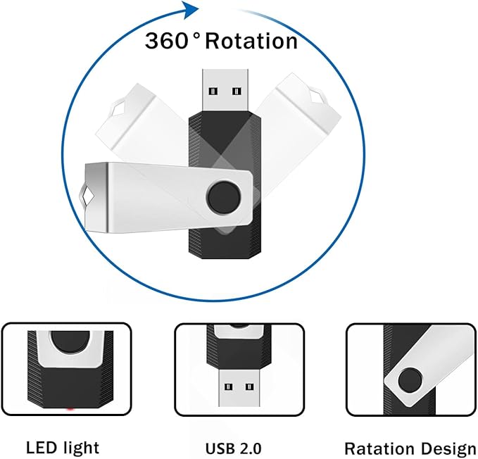 8GB Flash Drive 20 Pack, Wooolken USB 2.0 Memory Stick Thumb Drive Jump Drive USB Stick for Data Storage and Backup (Mixed Colors)