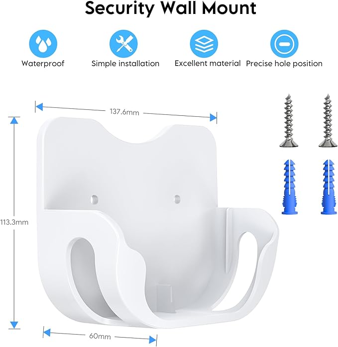 QUIDDITY eero 7 Wall Mount Bracket – Compatible with eero WiFi 7 Mesh Router and Extender, Space-Saving Holder for eero 7 WiFi Extender with Cable Management – White (2 Pack)