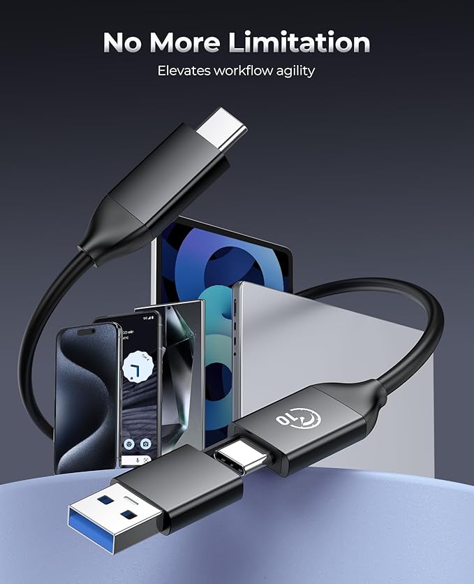 ORICO 2TB External SSD with 2 in 1 USB C Cable, Portable Solid State Drive USB 3.2 Gen 1 Up to 460MB/s, Dust and Drop Resistance, Reliable Storage for USB-C Smartphone, PC, Tablet, Labtop - M25PRO