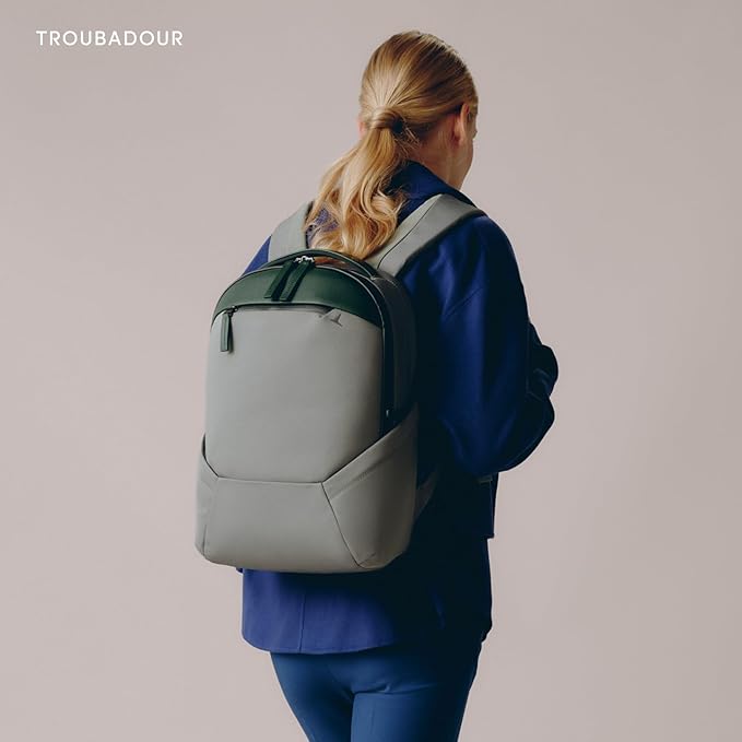 Troubadour Apex 4.0 Compact - 16L Premium Laptop Backpack - Ergonomic & Water Resistant - Designed for Work and Travel - Green Smoke