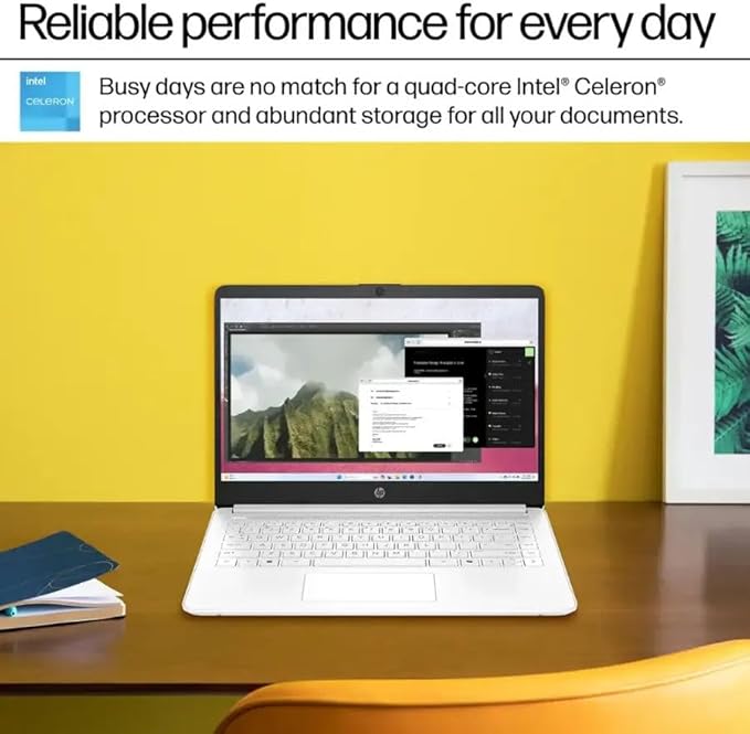 HP Ultrabook, Intel CPU, 16GB RAM, 1.6TB Storage (64GB OnBoard w/ 512GB Portable Drive + 1TB OneDrive), Up to 12 hrs Battery Life, Windows 11 Pro, Snowflake White, w/WOWPC 3-in-1 Bundle